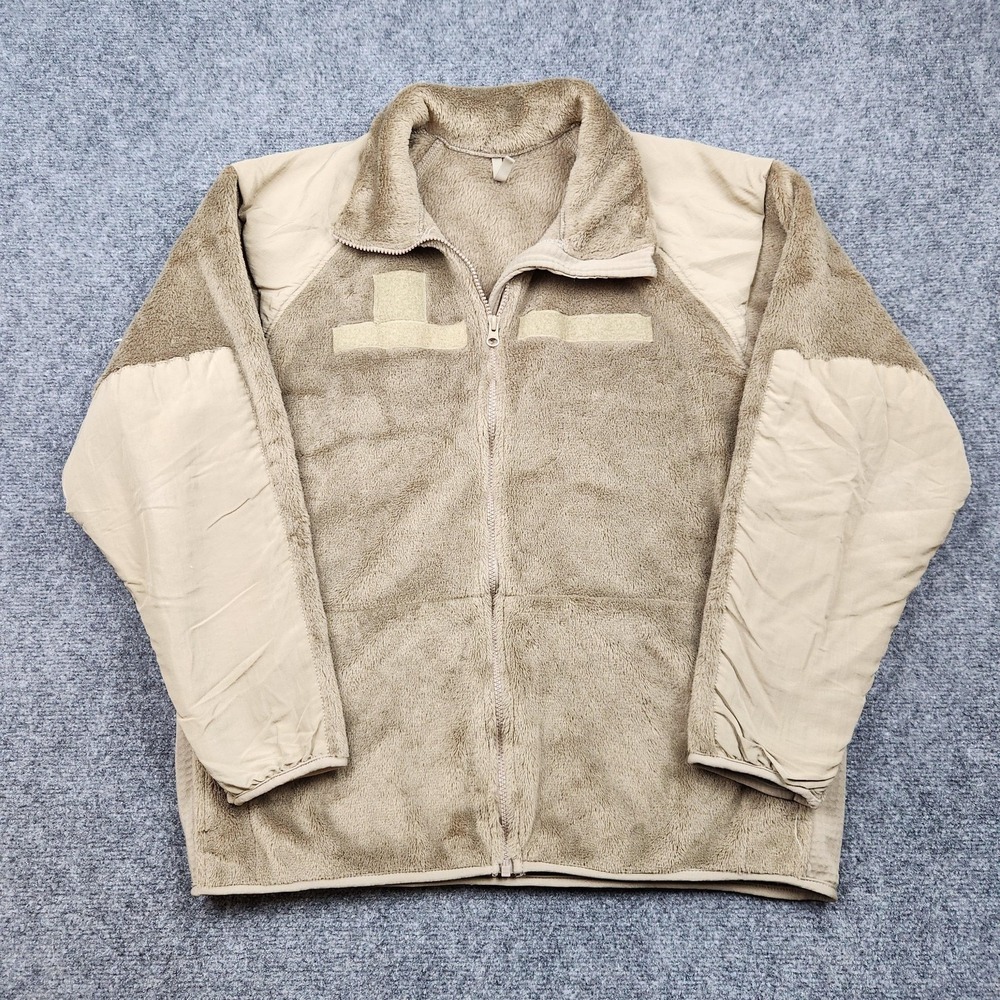 Polartec Cold Weather Gen III Jacket Mens Large Brown Fleece Zip Military USA‎